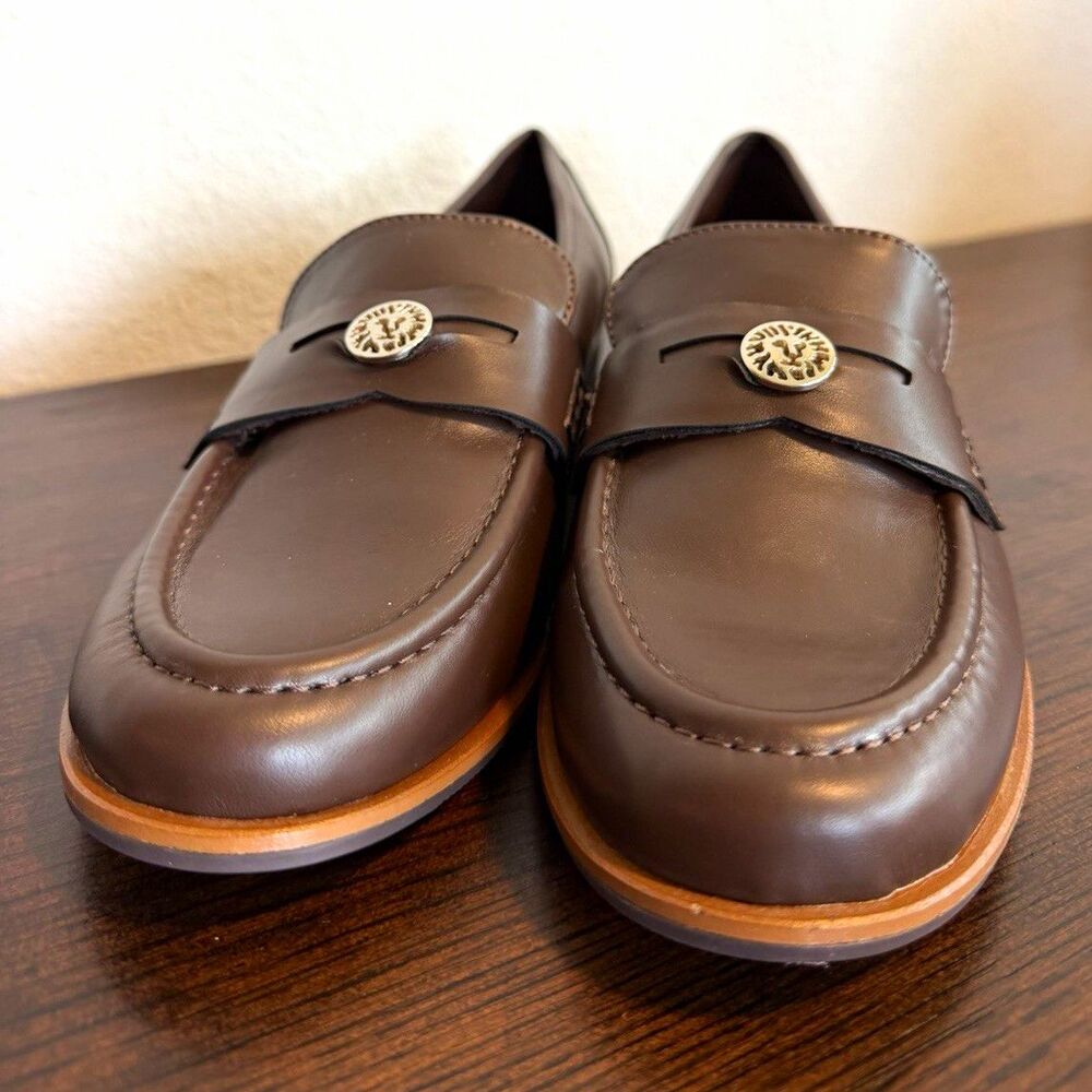 Anne Klein Women’s Brown Faux Leather Loafers Flex Comfort Slip On Size 7.5